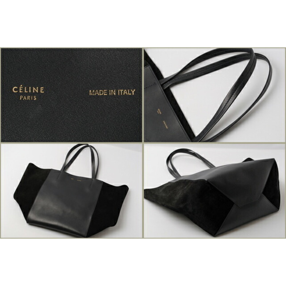 Celine Black Leather & Suede Tote Shoulder Bag - Picture 2 of 6